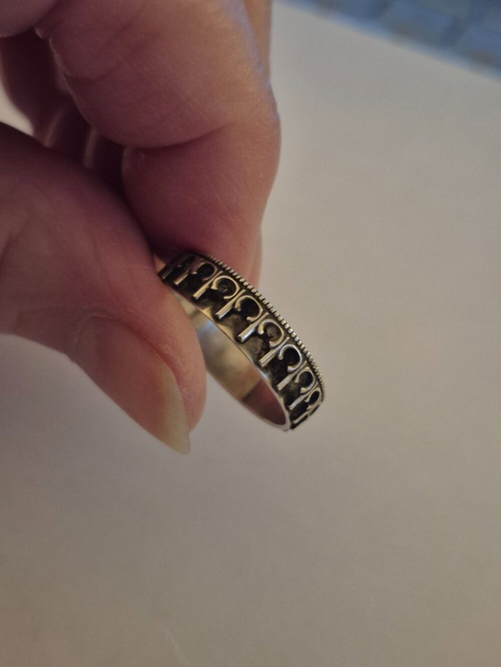 Vintage Sterling Silver Modernist Band Ring - Size 8.75